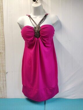 ICU Collection Women's Sexy Casual Halter Sleeveless Mini Dress / Top - L